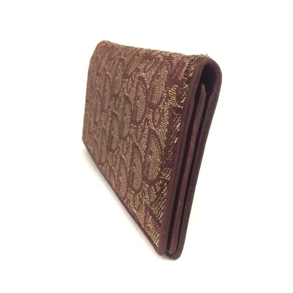 Christian Dior Trotter Canvas Leather Long Bifold Wallet /9U1305
